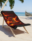 Moist Flames Beach Towel - Perfect for Poolside, Summer Vacations, Unique Gift for Music Lovers, Beach Days, and Festivals
